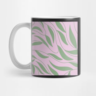 Green creepers on a pink background Mug